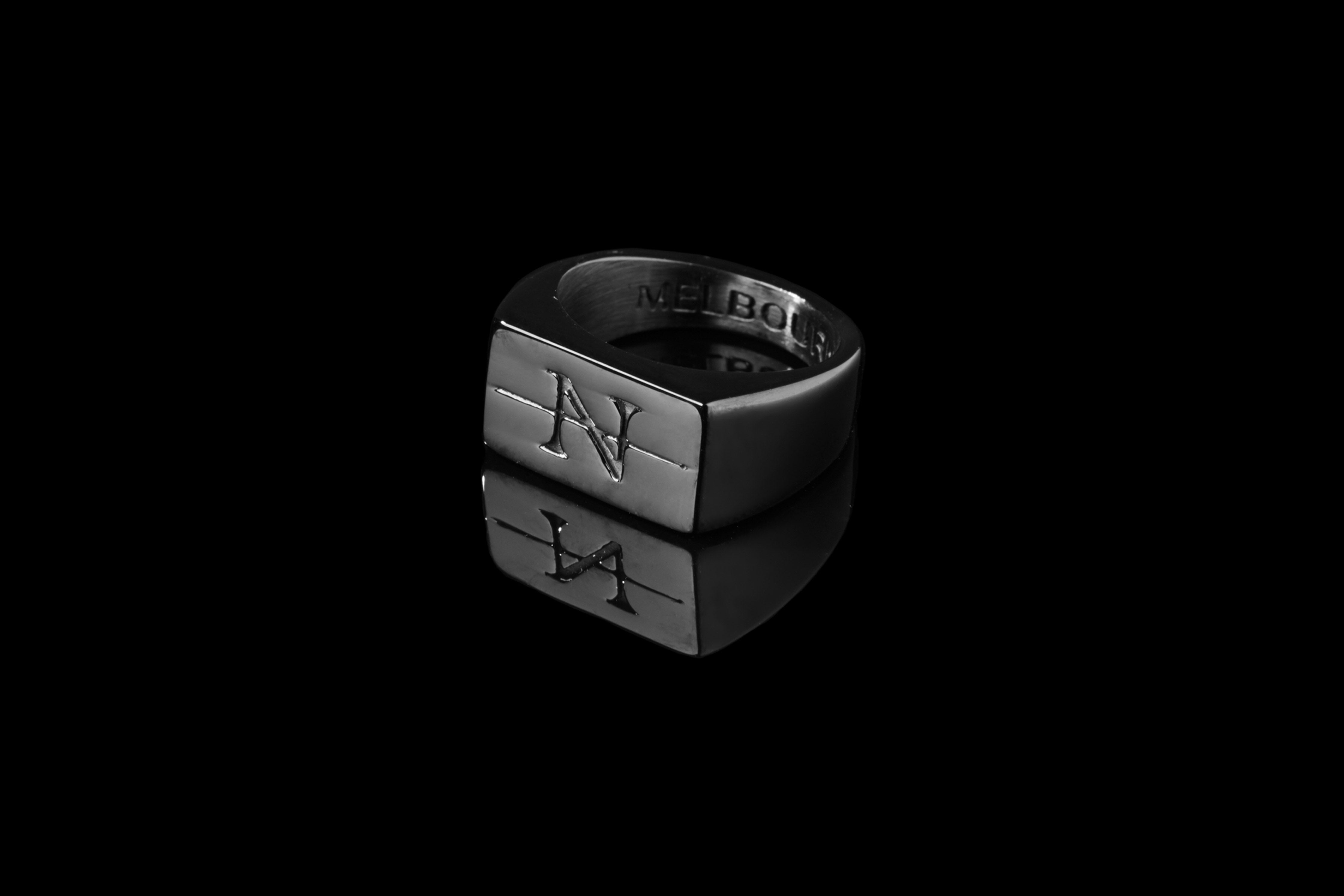 The Never Signet Ring - Black